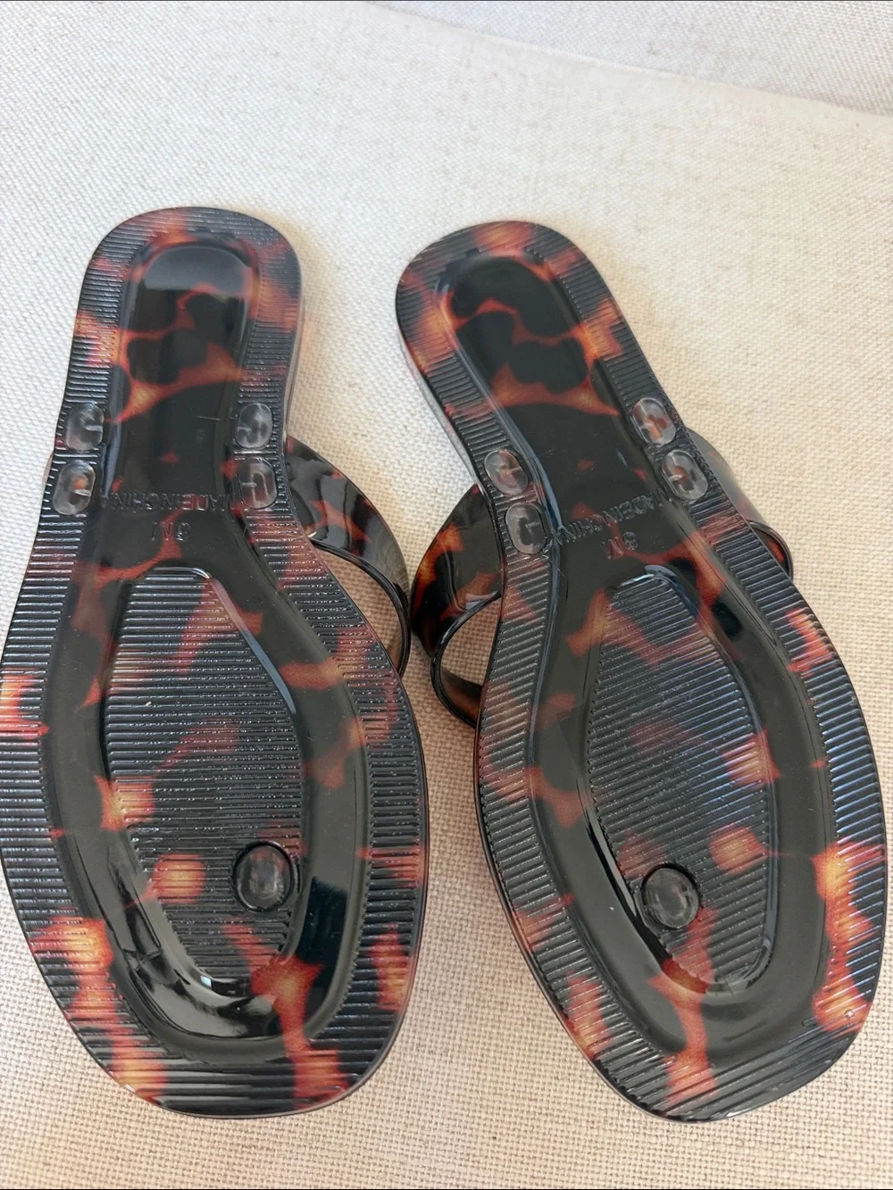 Caroline Constas Tropic Jelly Tortoise Thong Sandals Size 6
